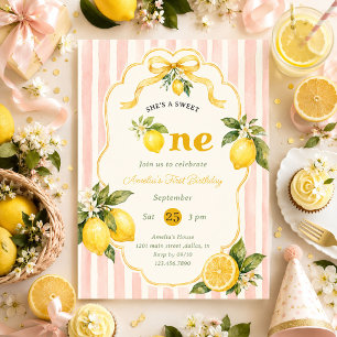 Zoete Roze Limonade 1e Verjaardag Kaart