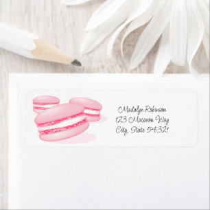 zoete roze macarons etiket