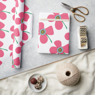 Zoete Roze Madelief Pop Zomer Bloem Whimsisch Cade Cadeaupapier
