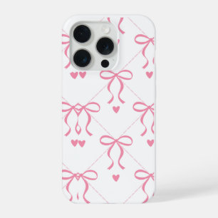 Zoete Roze Minimalistische Hartpatroon Mobiele Hoe iPhone 15 Pro Hoesje