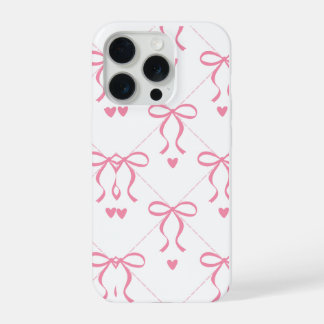 Zoete Roze Minimalistische Hartpatroon Mobiele Hoe iPhone 15 Pro Hoesje