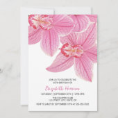 Zoete Roze Orchidee Bloemen Groen Verjaardag Kaart (Voorkant)