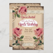 Zoete Roze Rozen Tuinfeest Uitnodigingen 2 (Voorkant / Achterkant)