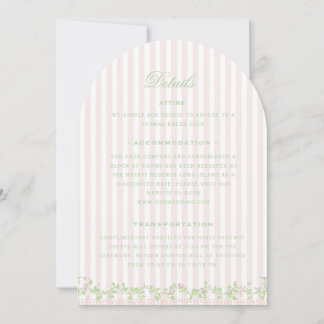 Zoete Roze Streep Bruiloft Details Bijlage Kaart