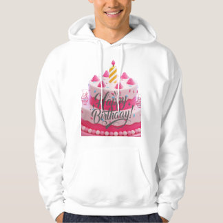 Zoete Roze Verjaardagstaart Hoodie