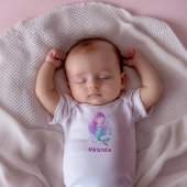 Zoete Roze Zeemeermin Fantasy Illustratie Romper