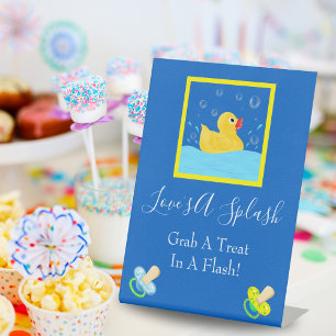 Zoete Rubber Eendje Behandel Bord Baby Shower Reclamebord Met Voetstuk