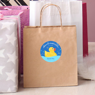 Zoete Rubber Eendje Bubbles Baby Shower Bedankt Ronde Sticker