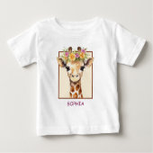Zoete Safari Baby Giraffe in Roze en Geel (Voorkant)