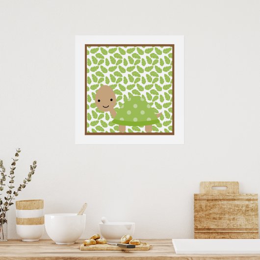 Zoete Safari Kleine Schildpad Babykamer Muur Kunst Poster (Keuken)