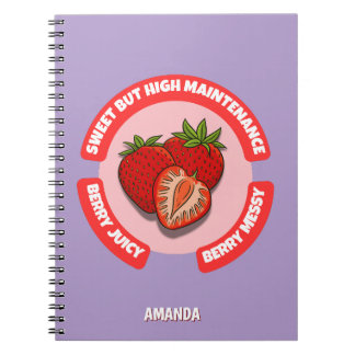Zoete sappige aardbeien zomer fruit ontwerp notitieboek