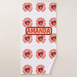 Zoete sappige aardbeien zomerfruit badhanddoek
