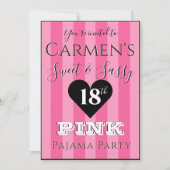 Zoete & Sassy Roze Pyjama Feest Foto Kaart (Voorkant)