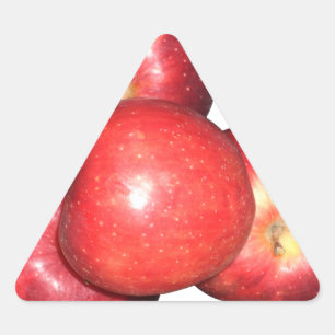 Zoete & scherpe rode appels - biologische fruitpri driehoek sticker