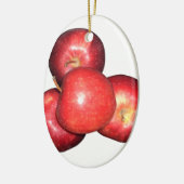 Zoete & scherpe rode appels - biologische fruitpri keramisch ornament (Links)