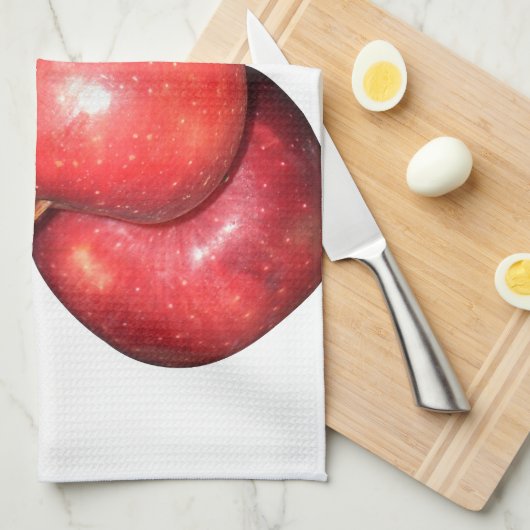 Zoete & scherpe rode appels - biologische fruitpri theedoek (Quarter Fold)