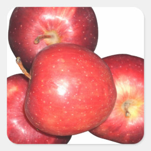 Zoete & scherpe rode appels - biologische fruitpri vierkante sticker