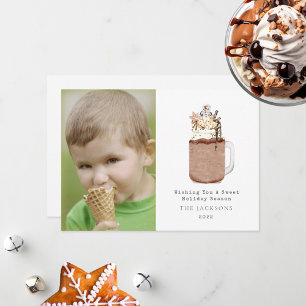 Zoete Seizoen Chocolade Sneeuwman Milkshake Feestdagenkaart