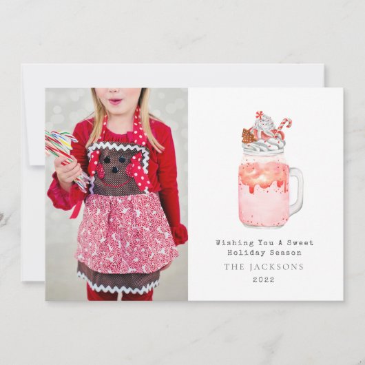 Zoete Seizoen Pepermunt Milkshake Kerstmis Feestdagenkaart (Voorkant)