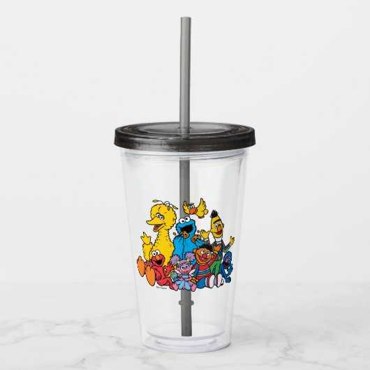 Zoete Sesamstraat Vrienden Acryl Drinkbeker (Voorkant)