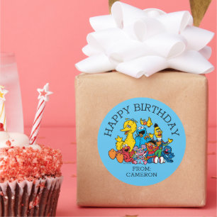 Zoete Sesamstraat Vrienden Happy Birthday Gift L Ronde Sticker