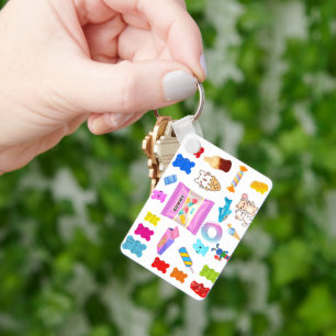 Zoete Snoep Collage Acrylic Sleutelhanger