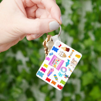 Zoete Snoep Collage Acrylic Sleutelhanger