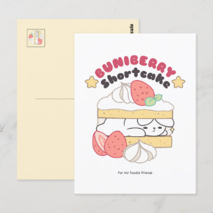 Zoete Snuggles: Buniberry Shortcake Delight Briefkaart