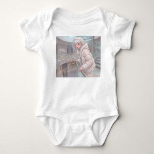Zoete Stellaire Engel: Anime Meisje Baby & Zilver Romper