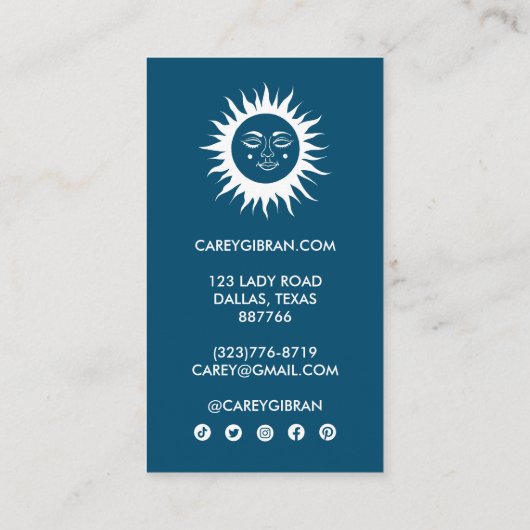 Zoete Sunshine Chique Elegante Lijn Tekening CUSTO Klantenkaartje (Achterkant)