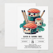 Zoete sushi kinderen verjaardag kaart (Voorkant / Achterkant)