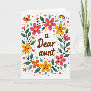 Zoete Tante Bloemenkaart Kaart