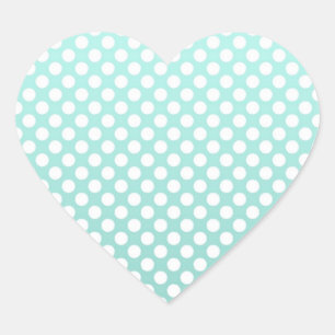 Zoete Teal en Witte Stippen Hart Sticker