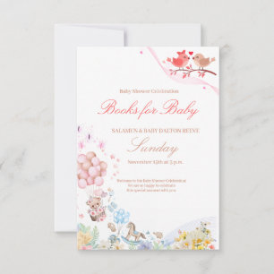 Zoete teddy-liefdesvogels baby shower babokaart