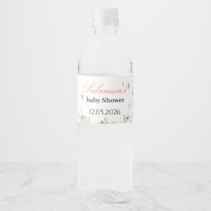 Zoete Teddy Liefdesvogels Baby Shower Waterfles Etiket