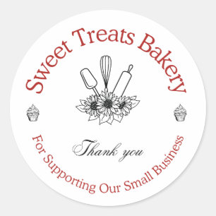 Zoete Treats Bakkerij Bedankt Sticker