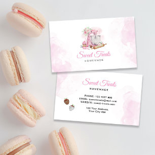 Zoete Treats Roze Bakkerij Visitekaartje