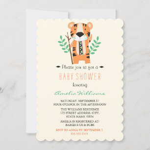 Zoete Tribale Tijger Baby Shower Uitnodiging