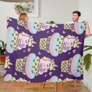 Zoete trots eenhoorn fleece deken