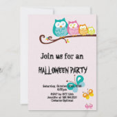zoete uil en vlinder Halloween feest Kaart (Voorkant)