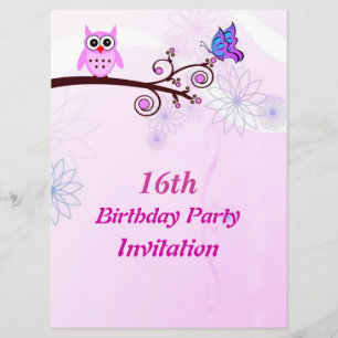 Zoete uitnodiging 16 Birthday Party