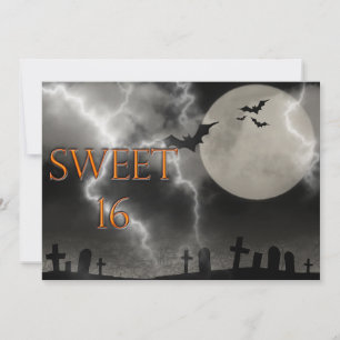 Zoete uitnodiging van zestien Halloween Birthday