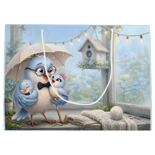 Zoete Vader Vogel Feestcadeautas Groot Cadeauzakje (Achterkant)