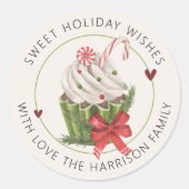 Zoete Vakantie Cupcake Persoonlijk Ronde Sticker (Voorkant)