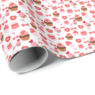 Zoete Valentijnsdag Cupcake Cadeaupapier