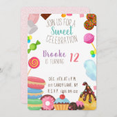 Zoete verjaardag uitnodiging (Voorkant / Achterkant)