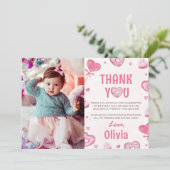 Zoete Verjaardagskaart Met Foto en Dankbetuiging Bedankkaart (Staand voorkant)