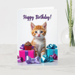Zoete Verjaardagskaart voor Kattenliefhebbers Kaart