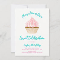 Zoete Viering Cupcake Uitnodigingen