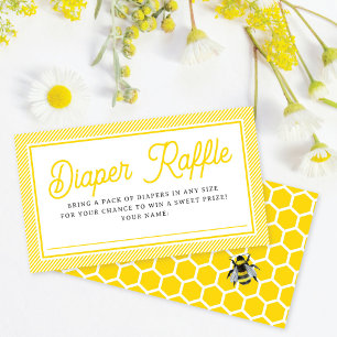 Zoete Vintage Hommeltje Luier Raffle Baby Shower Informatiekaartje